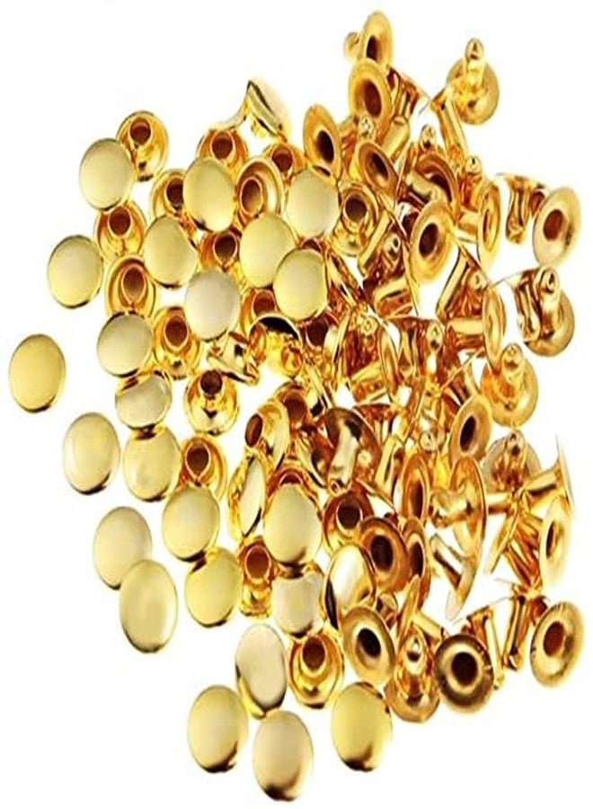 Nimida™ Single Cap Rivets | Brass | Medium Size-7 mm | Golden | for DIY Leather Craft | Pack of 100 Pairs - Image 3